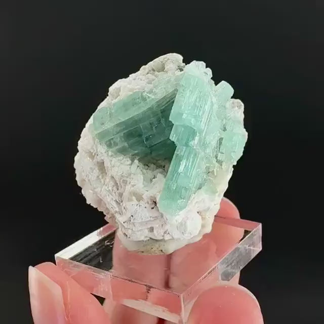 Indicolite Tourmaline on Matrix | Natural Blue-Green Crystal, Mineral Specimen from Pakistan