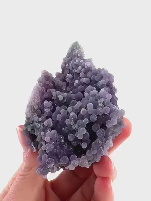 Purple Grape Agate | botryoidal crystal cluster, mineral specimen from Indonesia