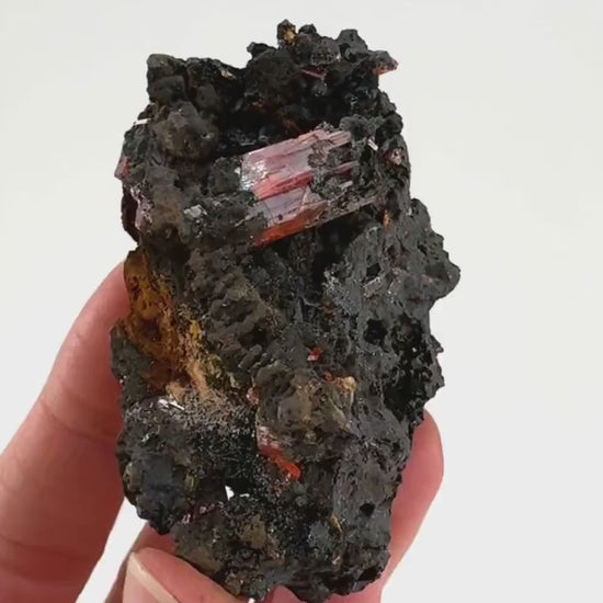 Crocoite Specimen (Australia), raw crocoite, crocoite crystal, orange crocoite, mineral specimen, rare minerals