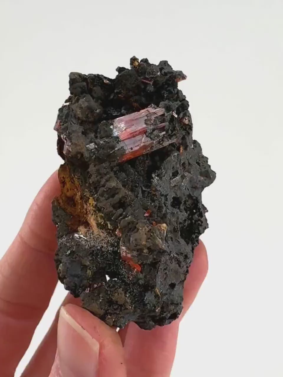Crocoite Specimen (Australia), raw crocoite, crocoite crystal, orange crocoite, mineral specimen, rare minerals