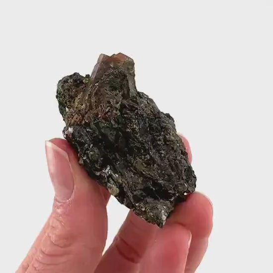 Sapphire on Matrix (Madagascar) | natural blue sapphire, purple sapphire, corundum var. sapphire, mineral specimen, rare crystals