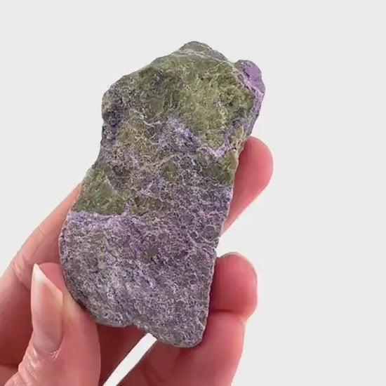 Stichtite | raw purple stichtite with serpentine, mineral specimen from South Africa