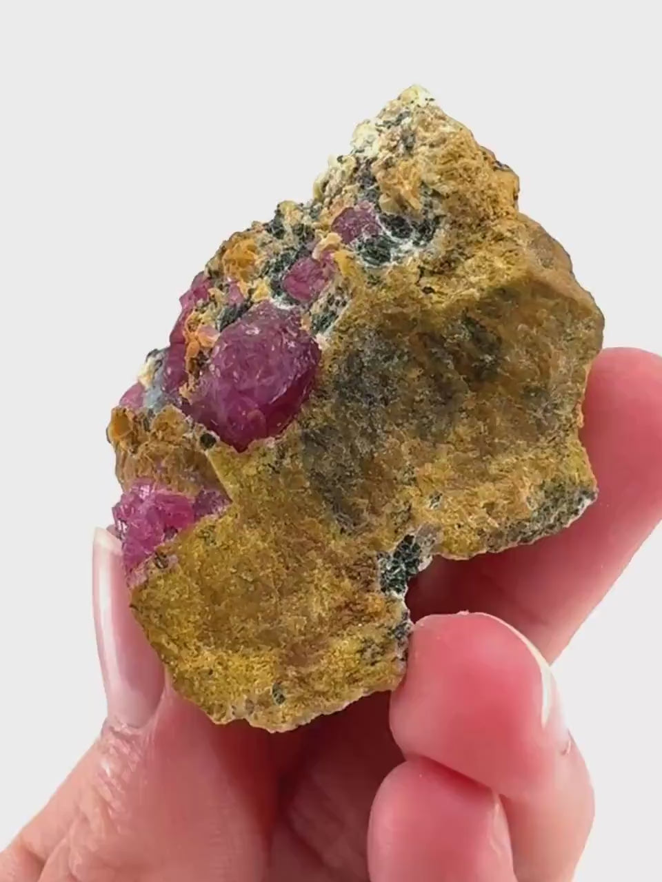 Ruby & Blue Kyanite on Matrix | genuine raw red ruby crystal, natural mineral specimen