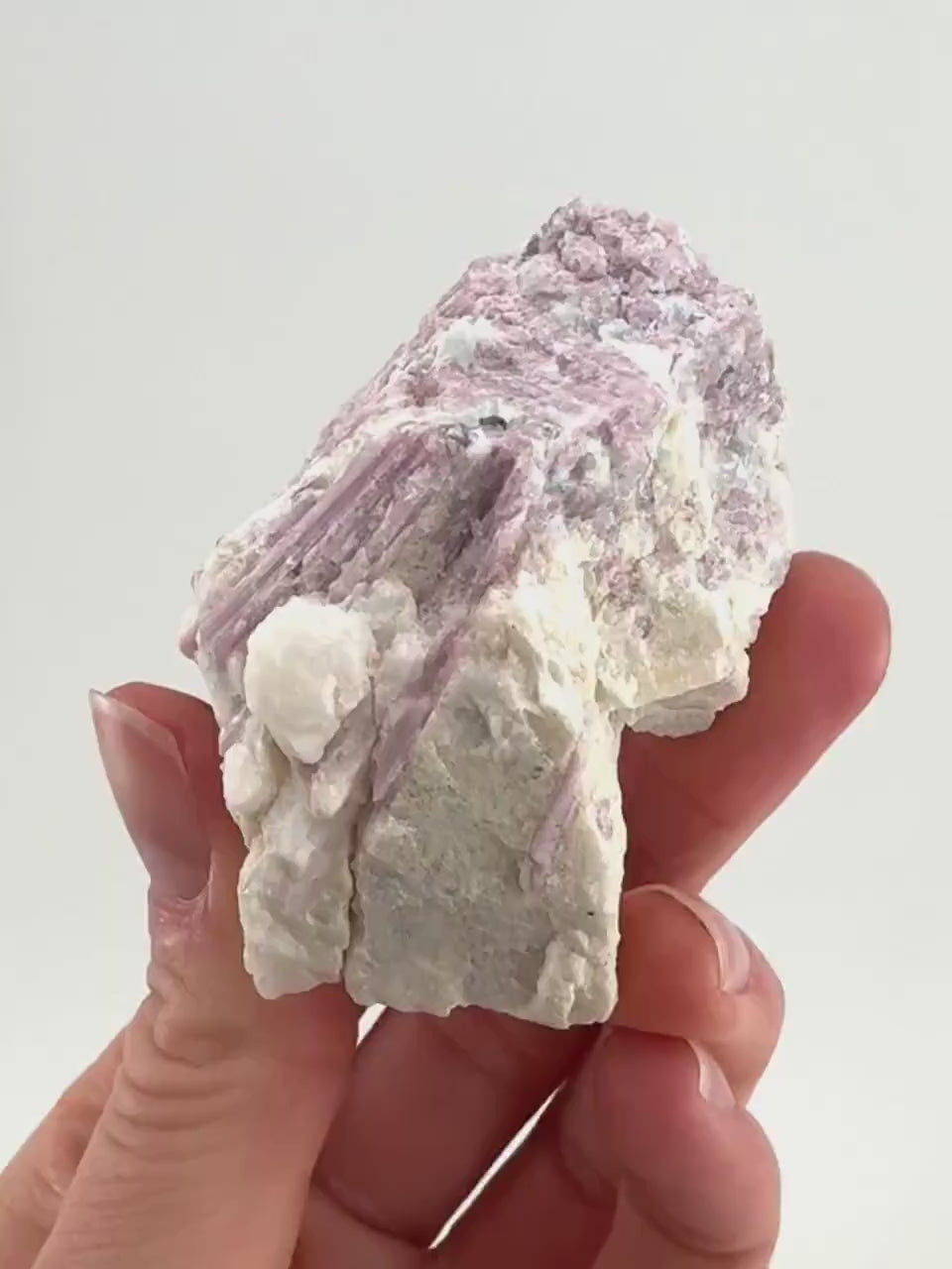 Pink Tourmaline in Quartz (Namibia), raw tourmaline, rubellite, pink tourmaline