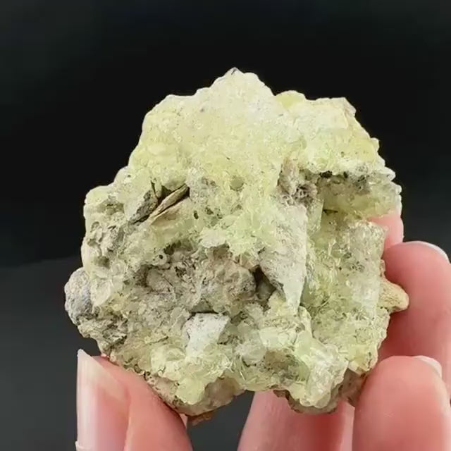 Hyalite Opal on Matrix | UV reactive crystal, green fluorescent mineral specimen from Namibia