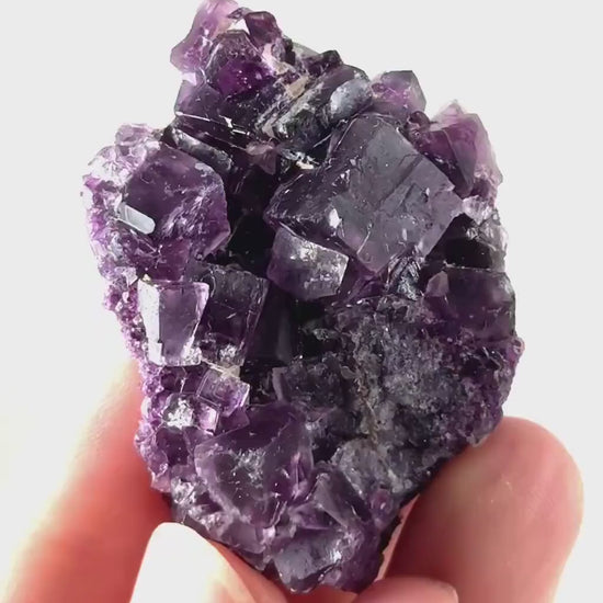 Okorusu Fluorite (Namibia) | purple fluorite cluster, raw fluorite crystal, mineral specimen