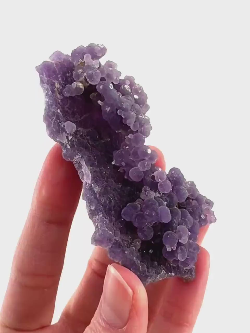 Purple Grape Agate | botryoidal crystal cluster, mineral specimen from Indonesia