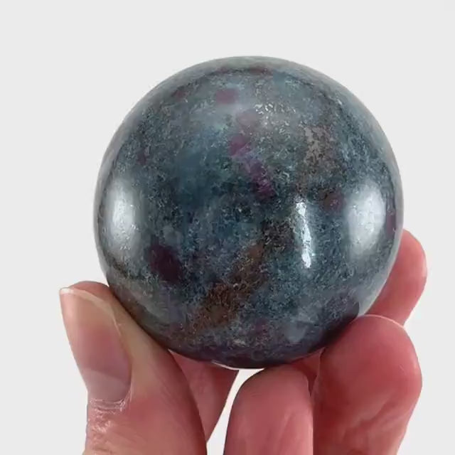 Ruby in Kyanite Sphere (UV Reactive) |  Ruby Kyanite crystal ball, polished Kyanite, crystal ball, crystal sphere