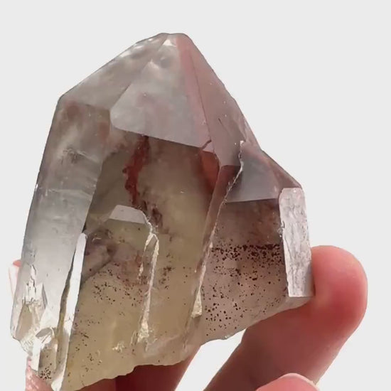 Red Hematite Quartz (Zimbabwe) | fire quartz crystal, red phantom quartz, mineral specimen