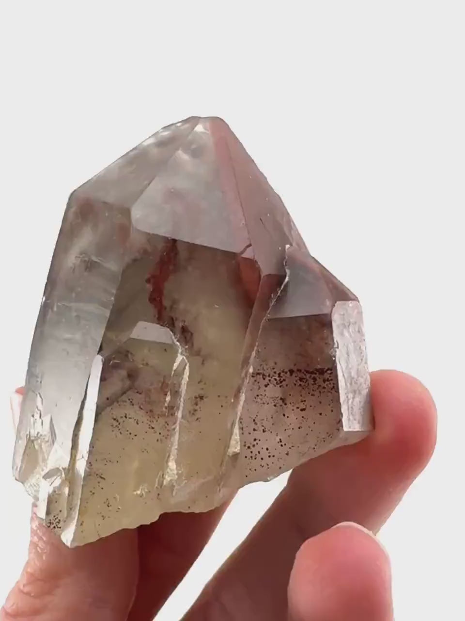 Red Hematite Quartz (Zimbabwe) | fire quartz crystal, red phantom quartz, mineral specimen