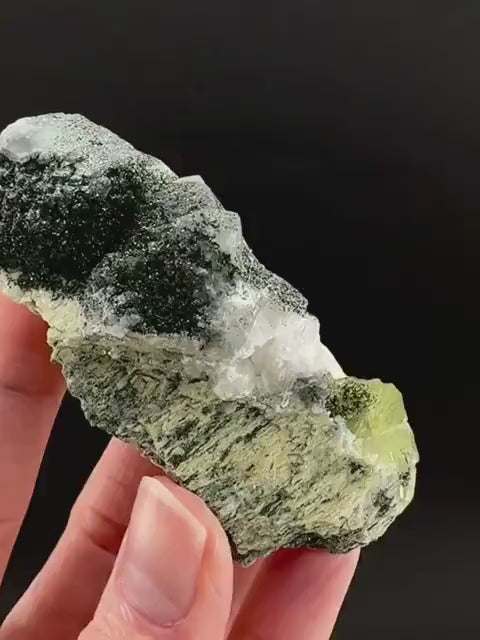 Titanite with Chlorite & Feldspar | green sphene crystal, mineral specimen from Pakistan