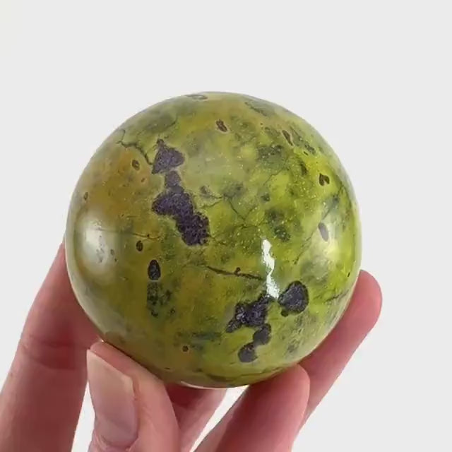 Atlantisite Sphere | Polished Stichtite in Serpentine, Crystal Ball from Tasmania
