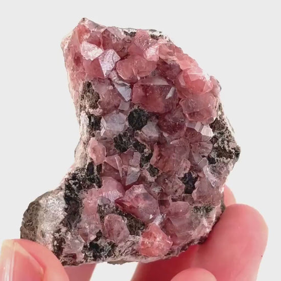 Rhodochrosite on Matrix (Peru) | rhodochrosite crystal, rare crystals, mineral specimen, rare minerals, natural rhodochrosite