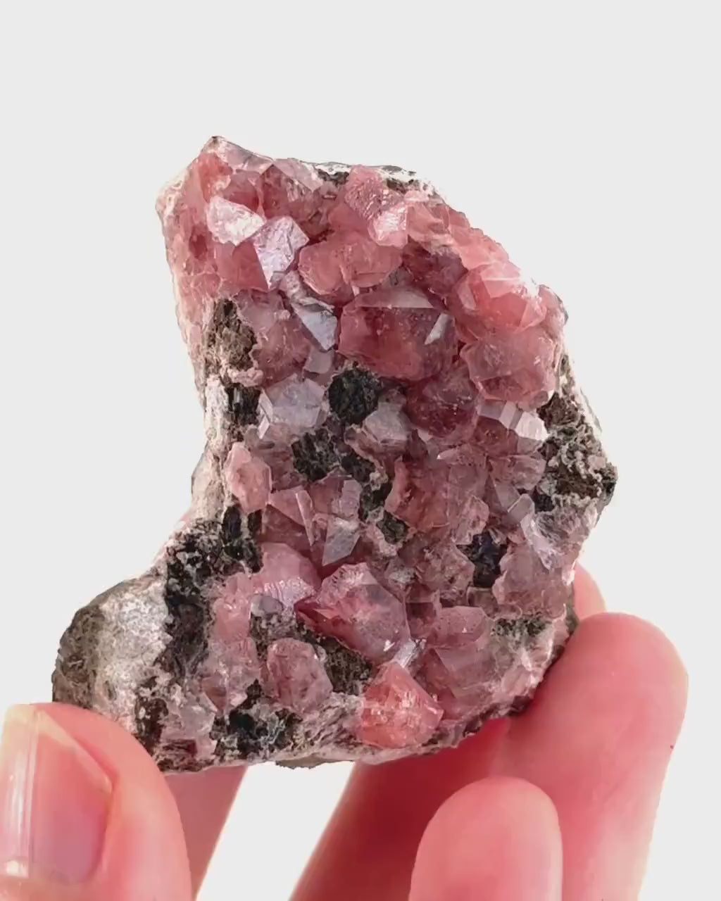 Rhodochrosite on Matrix (Peru) | rhodochrosite crystal, rare crystals, mineral specimen, rare minerals, natural rhodochrosite