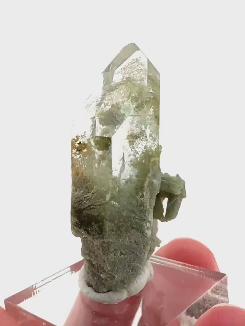 Chlorite Quartz | green phantom quartz crystal, mineral specimen