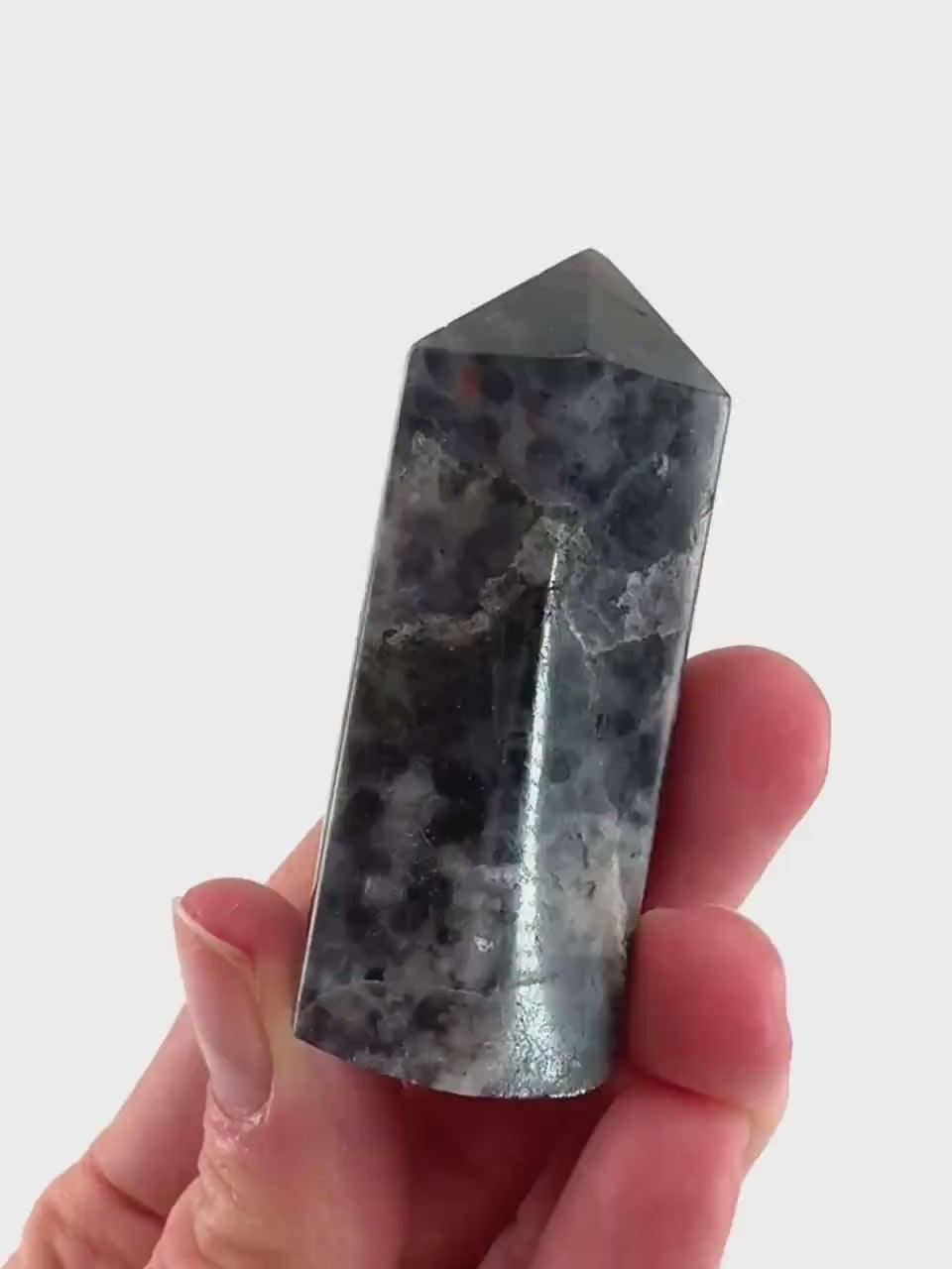 Iolite Point (India) | polished iolite crystal tower, cordierite point, crystal point