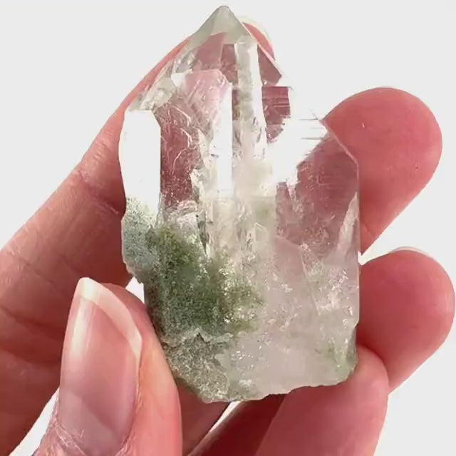 Chlorite Quartz (Pakistan) | green phantom quartz crystal, green chlorite quartz, mineral specimen