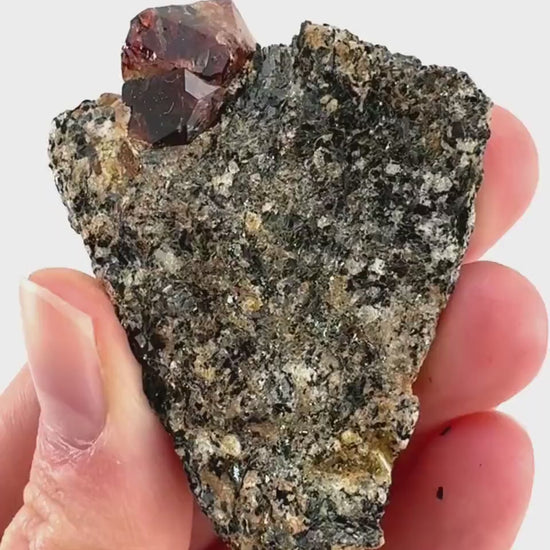 Red Zircon on Matrix (Pakistan) | natural red zircon, raw zircon, zircon crystal, mineral specimen