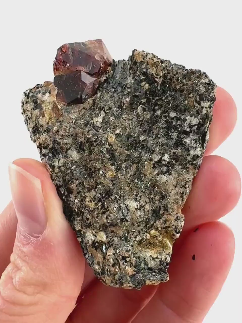 Red Zircon on Matrix (Pakistan) | natural red zircon, raw zircon, zircon crystal, mineral specimen