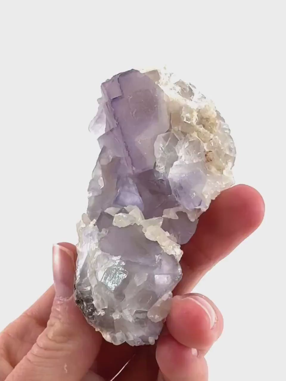 Purple Fluorite w/ Calcite (Pakistan) | purple fluorite crystal cluster, mineral specimen