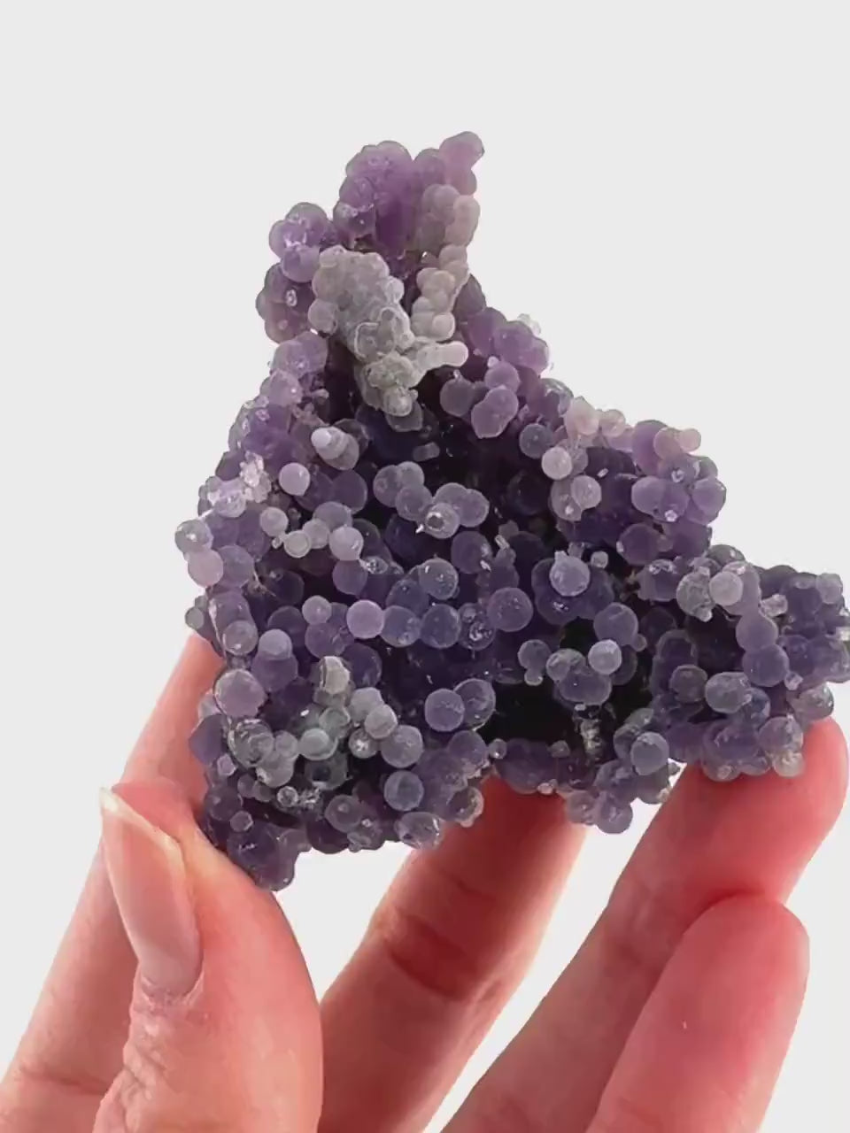 Purple Grape Agate | botryoidal crystal cluster, mineral specimen from Indonesia