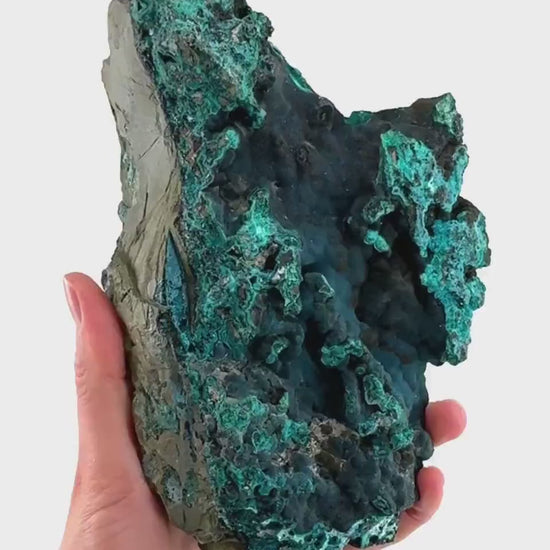 Cornetite & Chrysocolla Specimen (Congo), raw chrysocolla, raw cornetite, mineral specimen