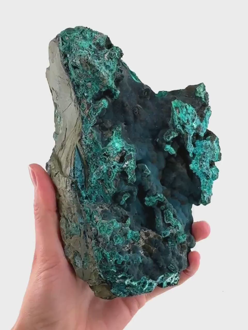 Cornetite & Chrysocolla Specimen (Congo), raw chrysocolla, raw cornetite, mineral specimen