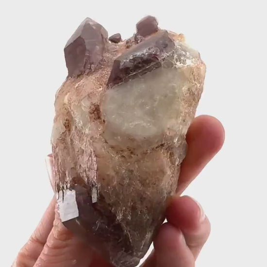 Red Hematite Quartz (Zimbabwe) | fire quartz crystal, red phantom quartz, mineral specimen
