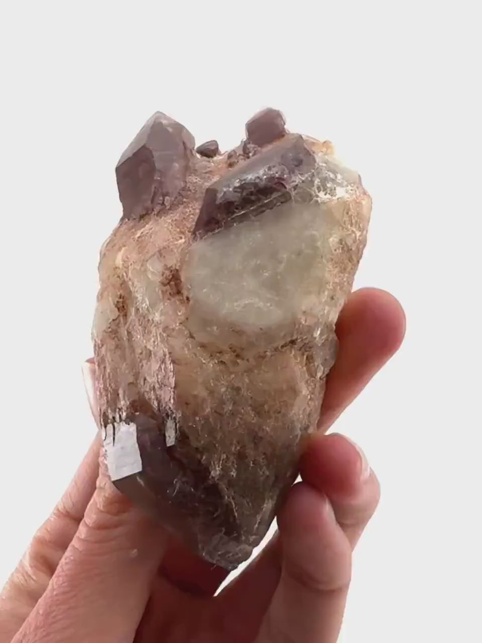 Red Hematite Quartz (Zimbabwe) | fire quartz crystal, red phantom quartz, mineral specimen