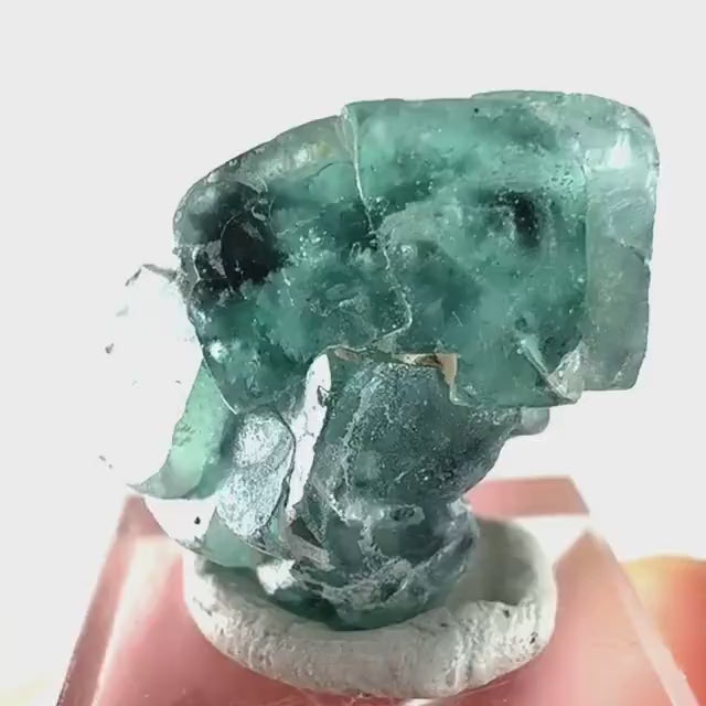 Okorusu Fluorite (Namibia) | green-blue fluorite cluster, raw fluorite crystal, mineral specimen
