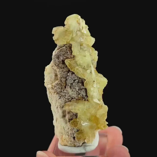 Brazilianite on Matrix | yellow crystal, mineral specimen from Brazil