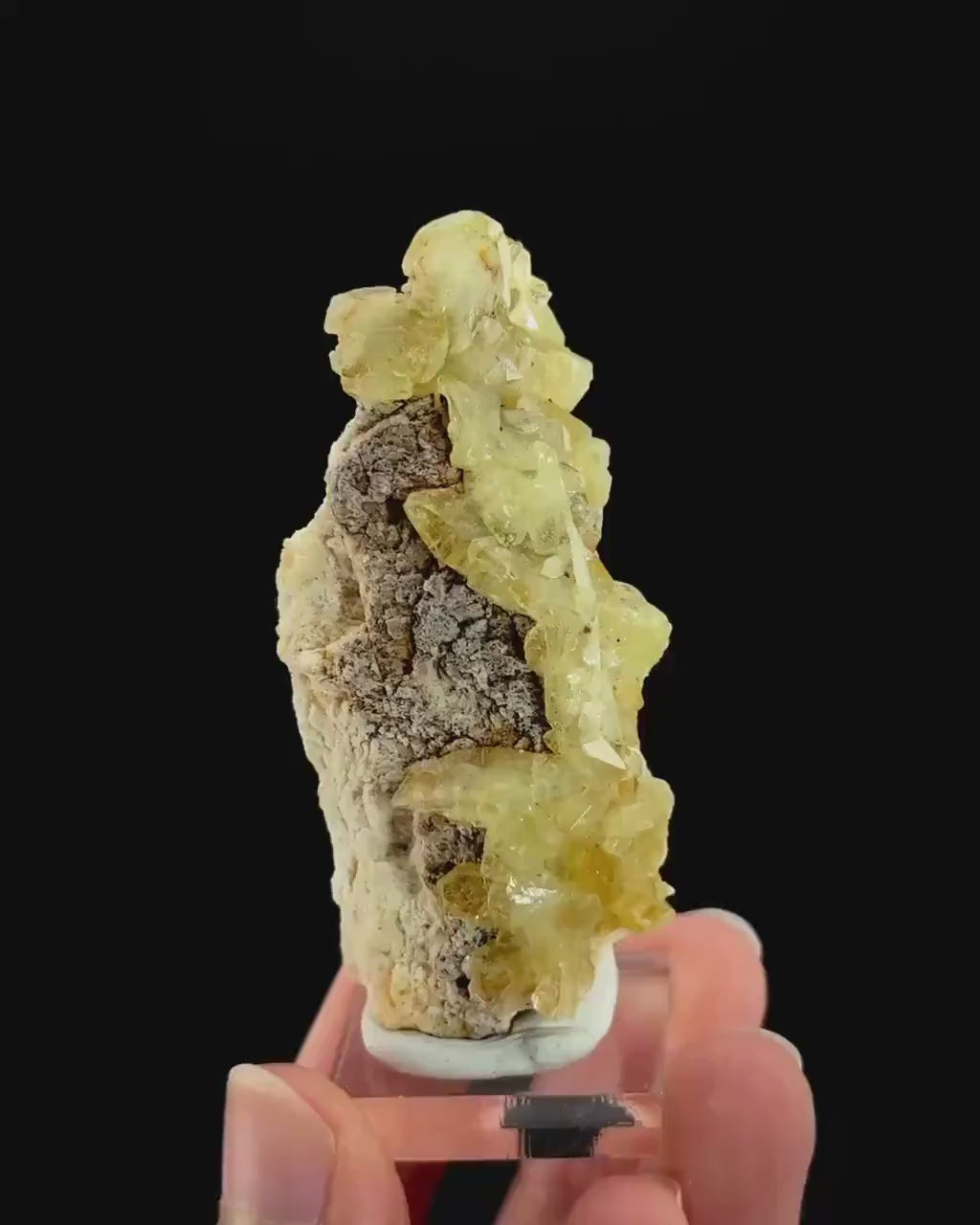 Brazilianite on Matrix | yellow crystal, mineral specimen from Brazil