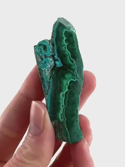 Malachite & Chrysocolla Slice | Polished Malacolla Crystal Slab