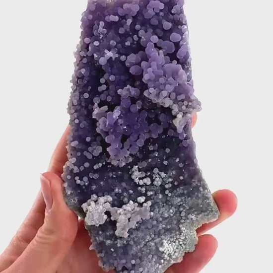 Grape Agate | botryoidal crystal cluster, purple mineral specimen from Indonesia