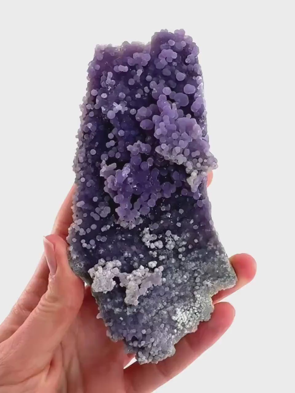 Grape Agate | botryoidal crystal cluster, purple mineral specimen from Indonesia