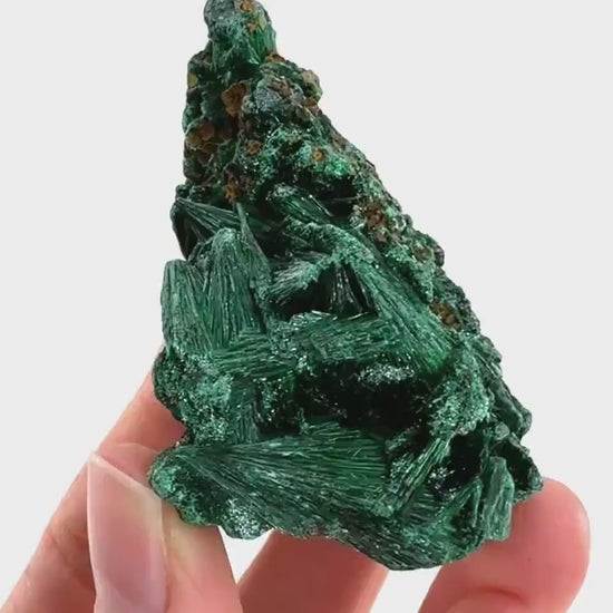 Fibrous Malachite (DR Congo) | raw green malachite crystal, mineral specimen
