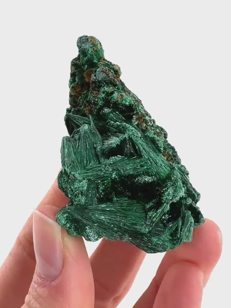 Fibrous Malachite (DR Congo) | raw green malachite crystal, mineral specimen