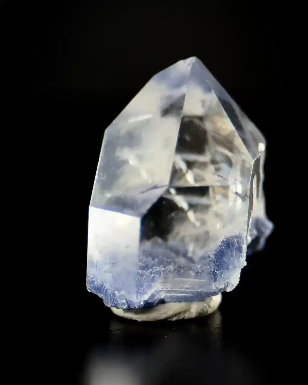 Dumortierite in Quartz | blue crystal point, rare mineral specimen from Brazil