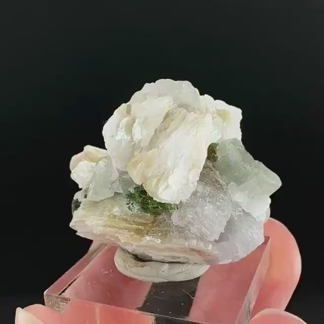 Tourmaline with Fluorapatite & Muscovite | Green Crystal, Mineral Specimen from Pakistan