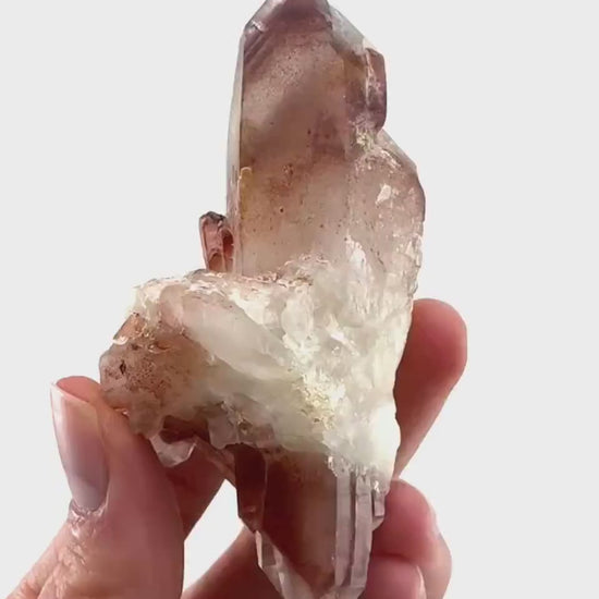 Double Terminated Red Hematite Quartz (Zimbabwe) | fire quartz crystal, red phantom quartz, mineral specimen