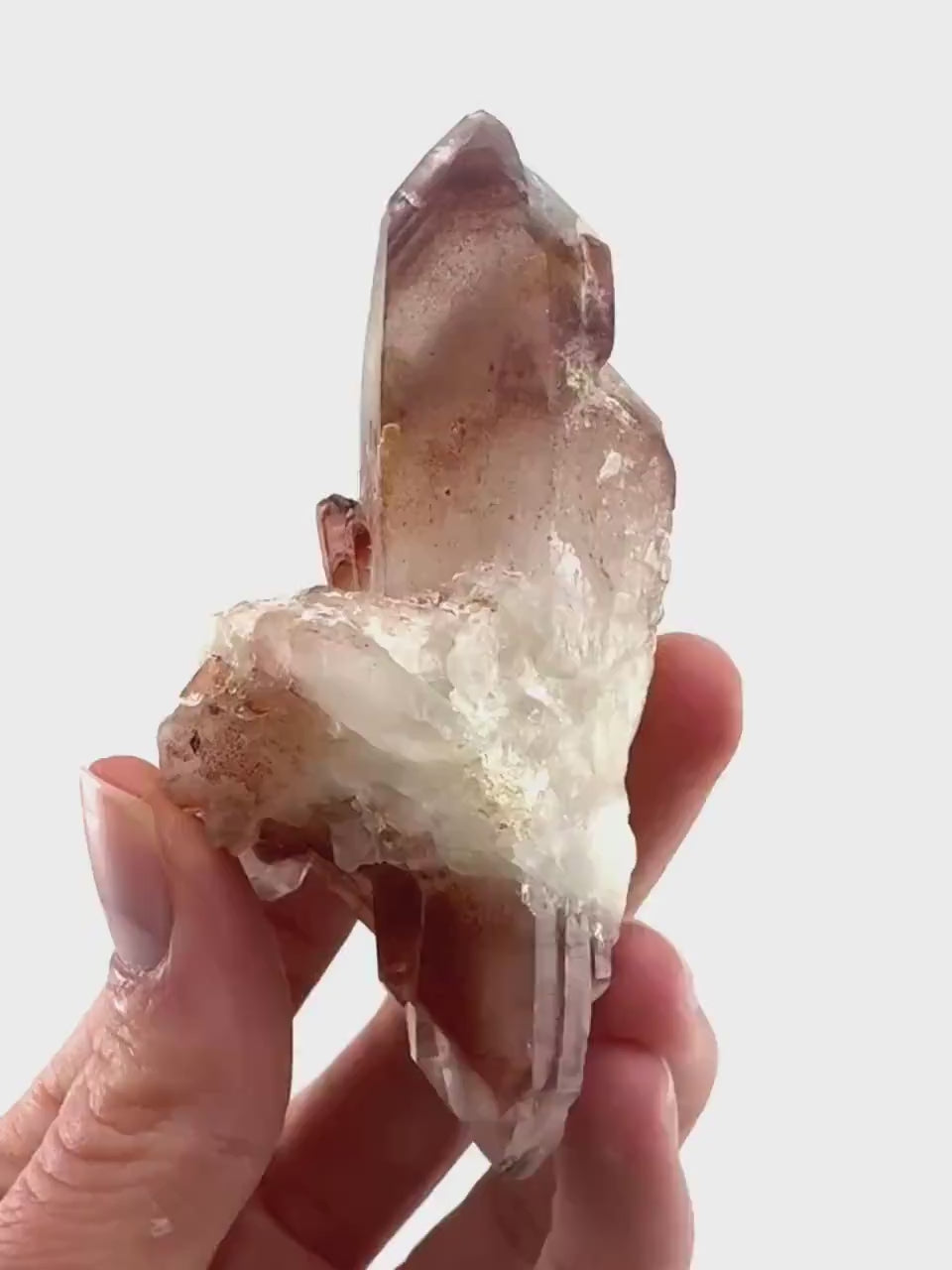 Double Terminated Red Hematite Quartz (Zimbabwe) | fire quartz crystal, red phantom quartz, mineral specimen