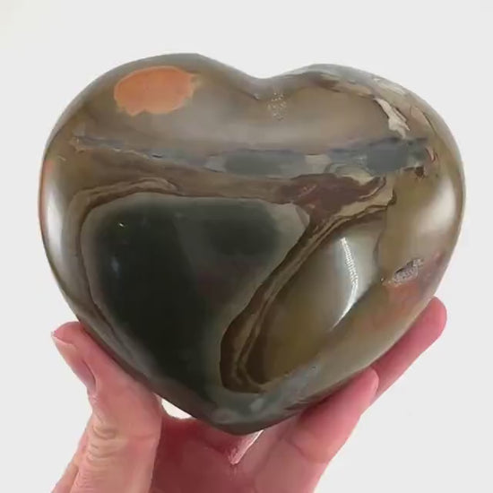 Polychrome Jasper heart, desert jasper heart, crystal heart, Palmstone, desert jasper