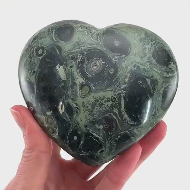 Kambaba Jasper Heart, crystal heart, heart shaped crystal, kambaba palm stone, Kambaba Jasper Palmstone
