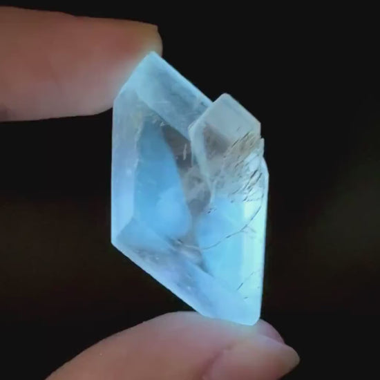 Hourglass Selenite | Phosphorescent UV Reactive Gypsum Crystal from Canada