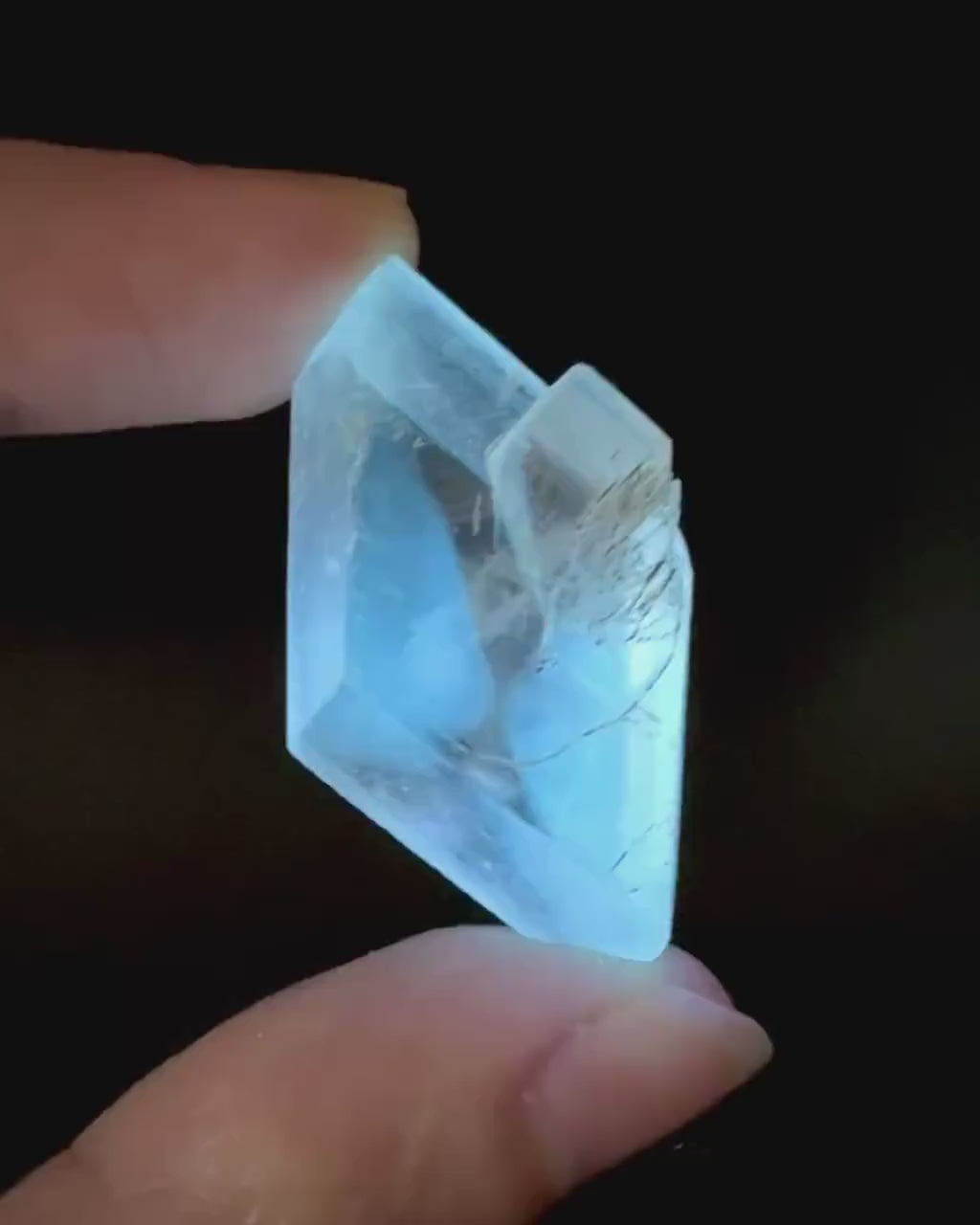 Hourglass Selenite | Phosphorescent UV Reactive Gypsum Crystal from Canada