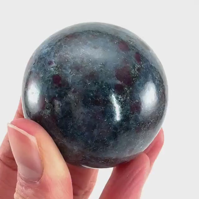 Ruby in Kyanite Sphere (UV Reactive) |  Ruby Kyanite crystal ball, polished Kyanite, crystal ball, crystal sphere