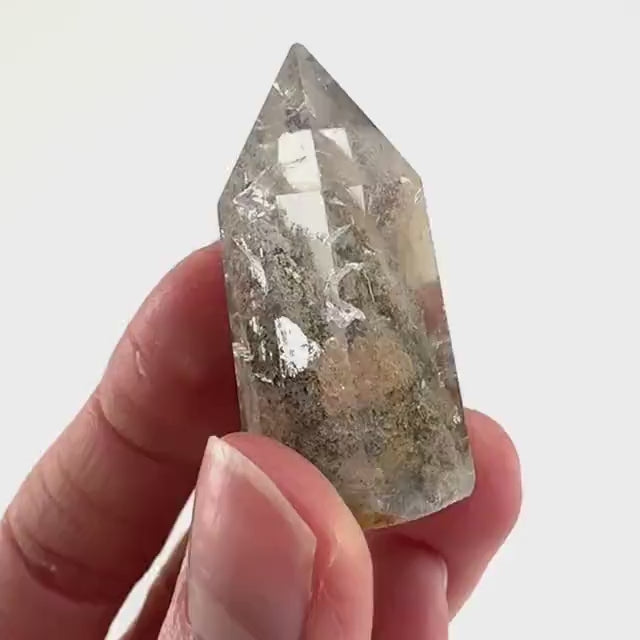 Phantom Quartz Point, Garden quartz, crystal point, lodolite quartz