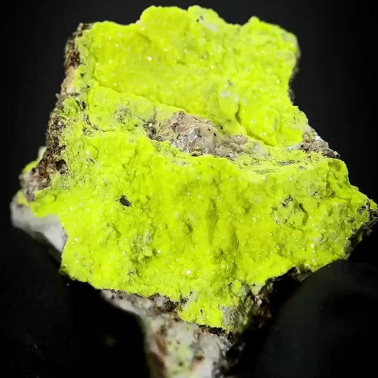 Autun | fluorescent UV reactive crystal, rare mineral specimen from Portugal