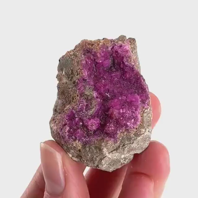 Cobaltoan Calcite | natural pink crystal cluster, mineral specimen