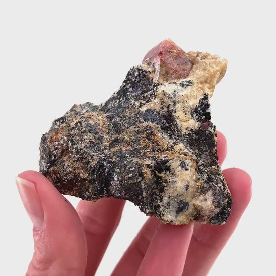 Red Zircon on Matrix (Pakistan) | natural red zircon, raw zircon, zircon crystal, natural crystal, mineral specimen, rare crystals